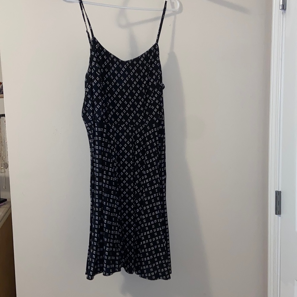 Casual black dress Large, minimalist pattern